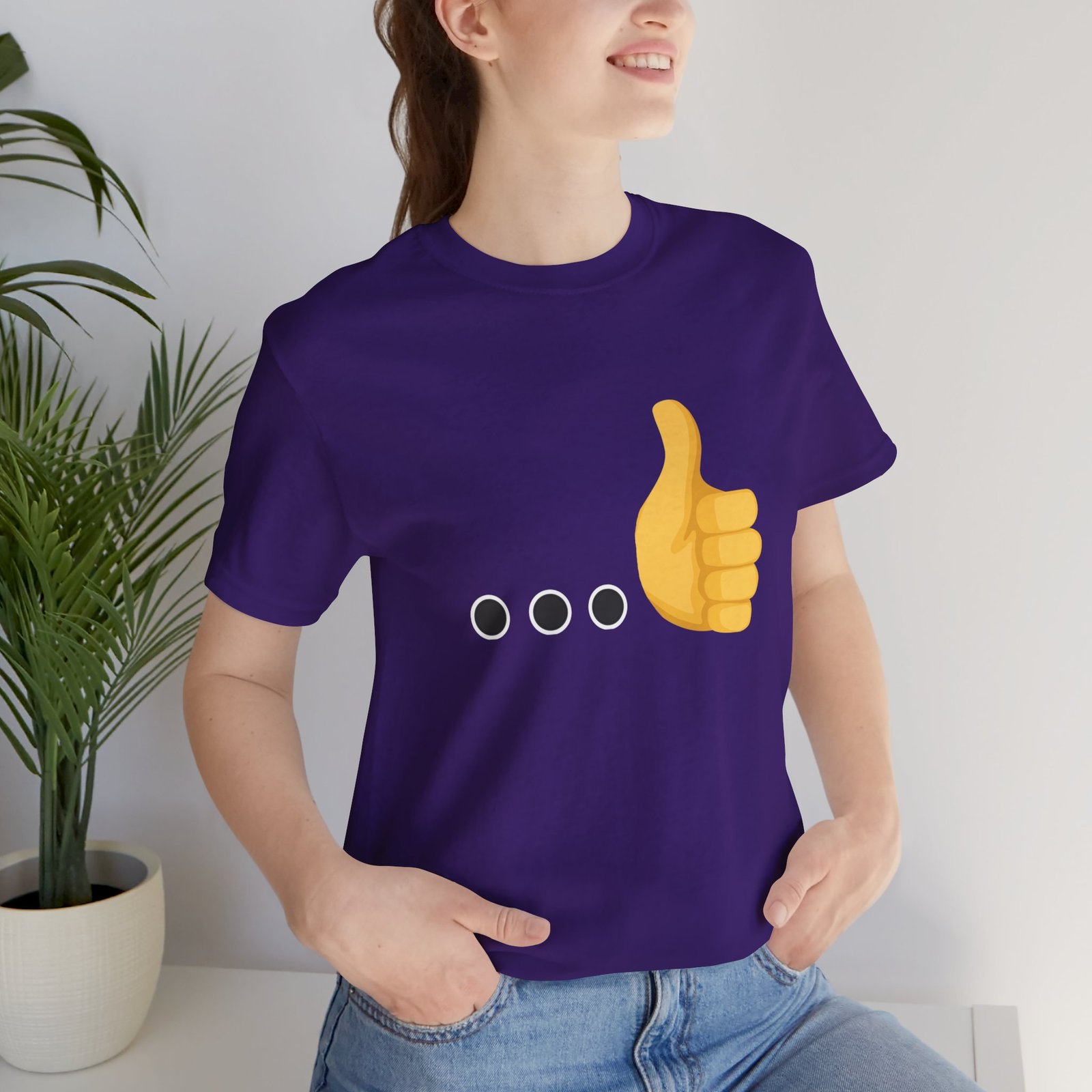 Ellipsis Thumbs Up Tee | Cotton Graphic T-Shirt - Image 54