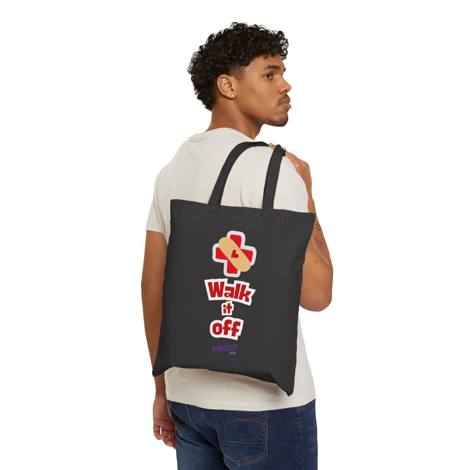 Walk It Off Tote | Cotton Canvas Graphic Tote Bag - Image 3
