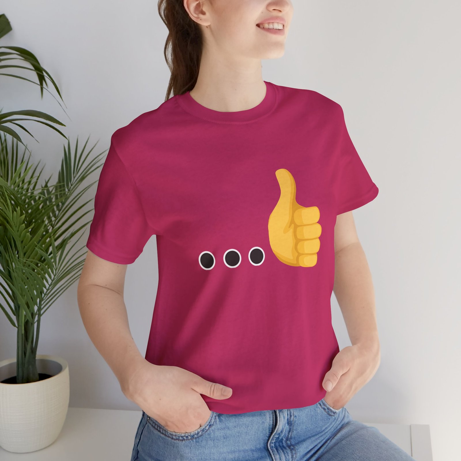 Ellipsis Thumbs Up Tee | Cotton Graphic T-Shirt - Image 61