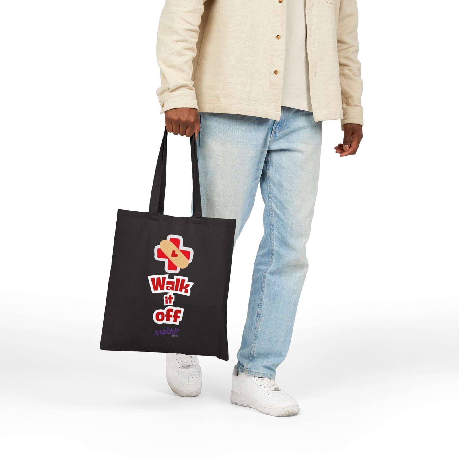Walk It Off Tote | Cotton Canvas Graphic Tote Bag - Image 4