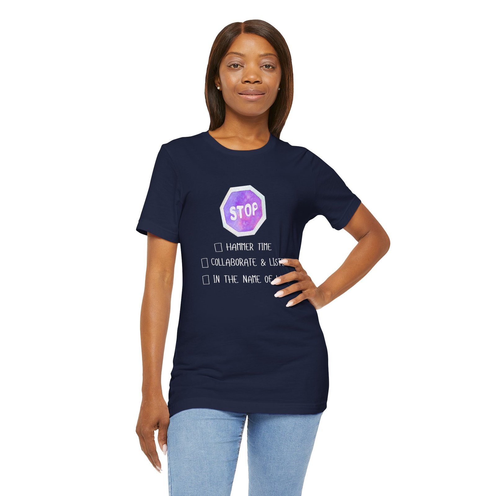 Stop Tee | Cotton Graphic T-Shirt - Image 45