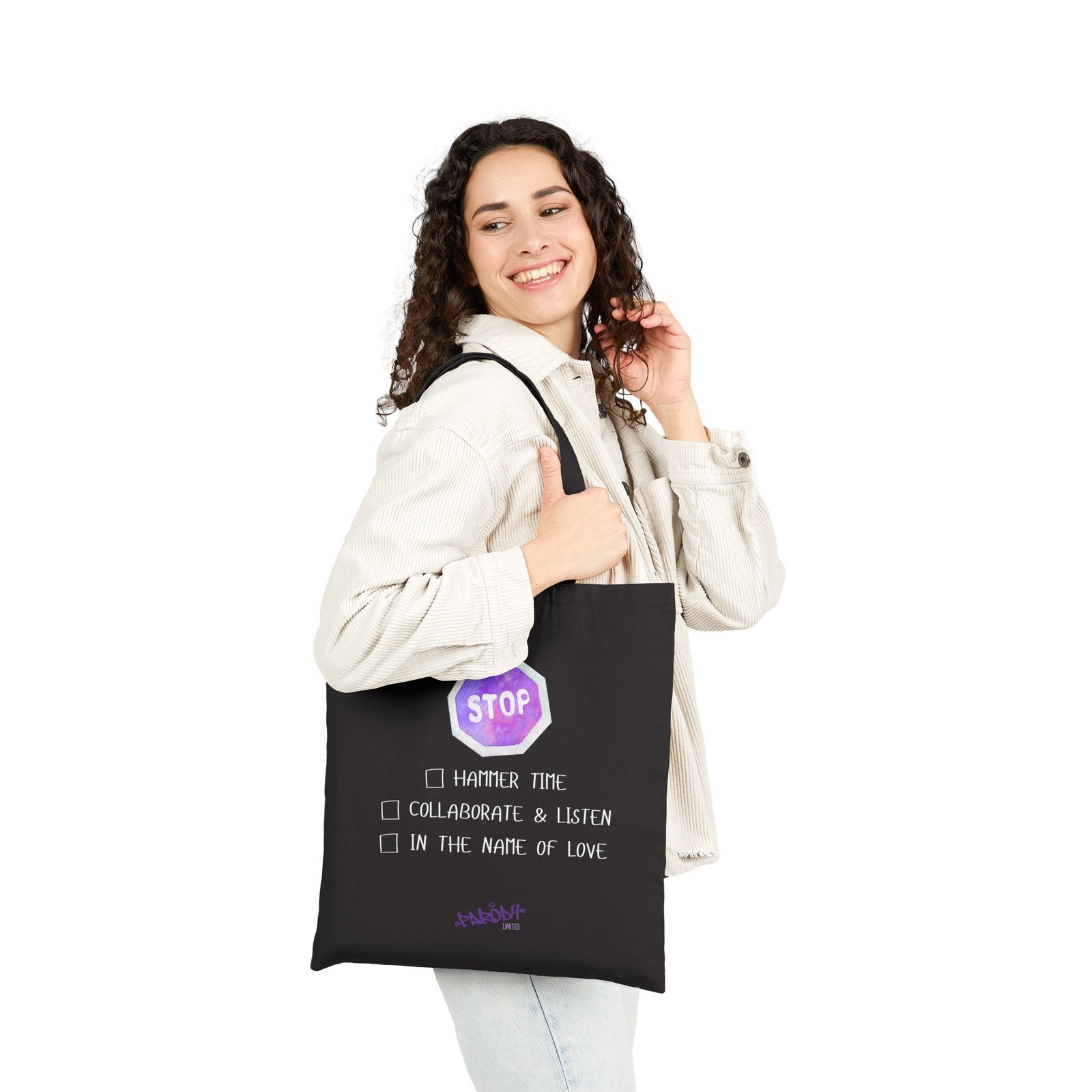 Stop Bag | Cotton Canvas Graphic Tote Bag - Image 6
