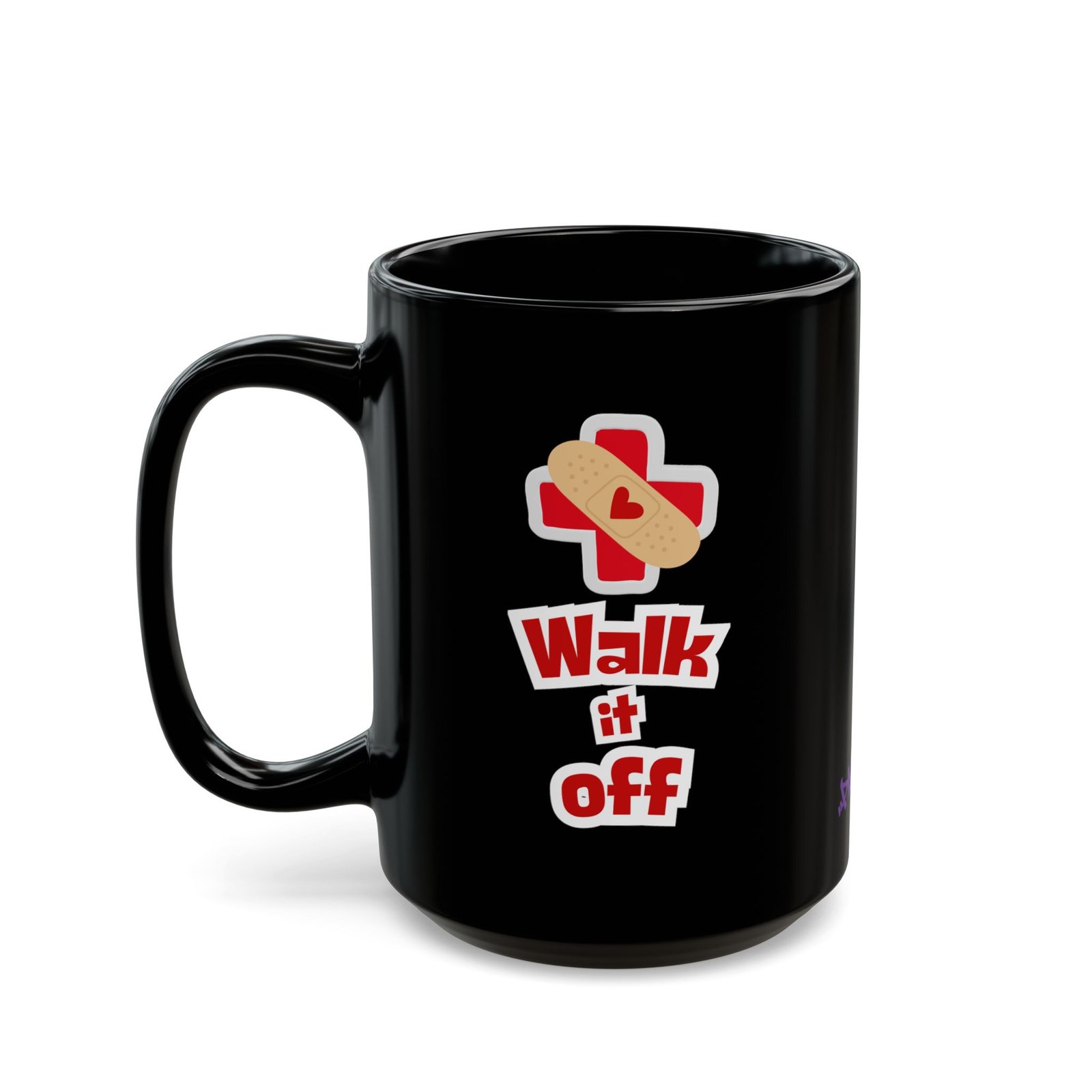 Walk It Off Mug | Black Ceramic Graphic Mug - Image 2