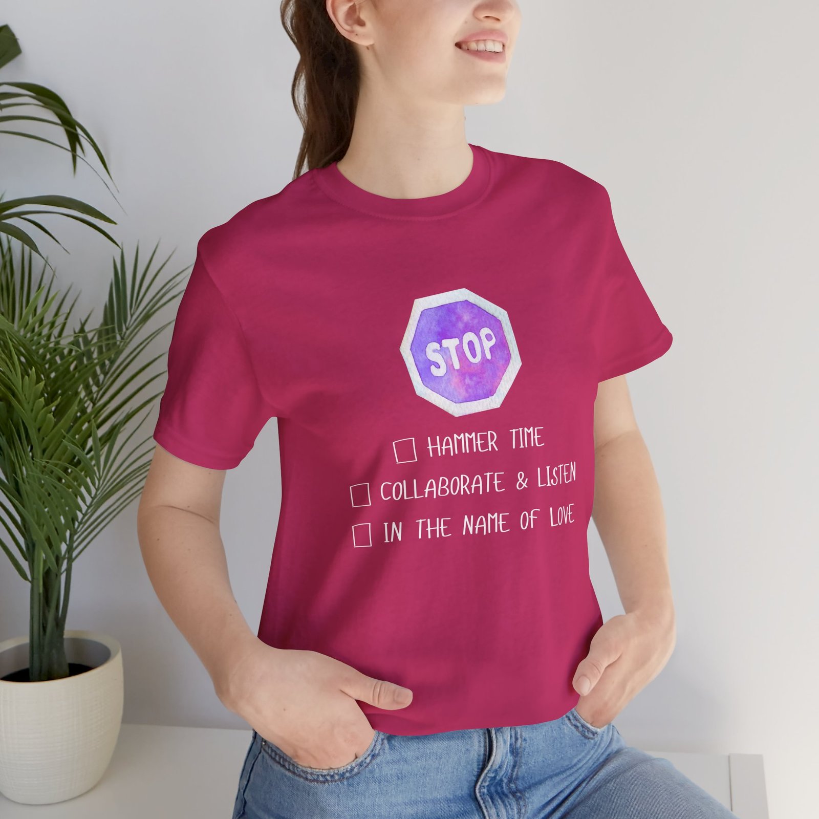 Stop Tee | Cotton Graphic T-Shirt - Image 62
