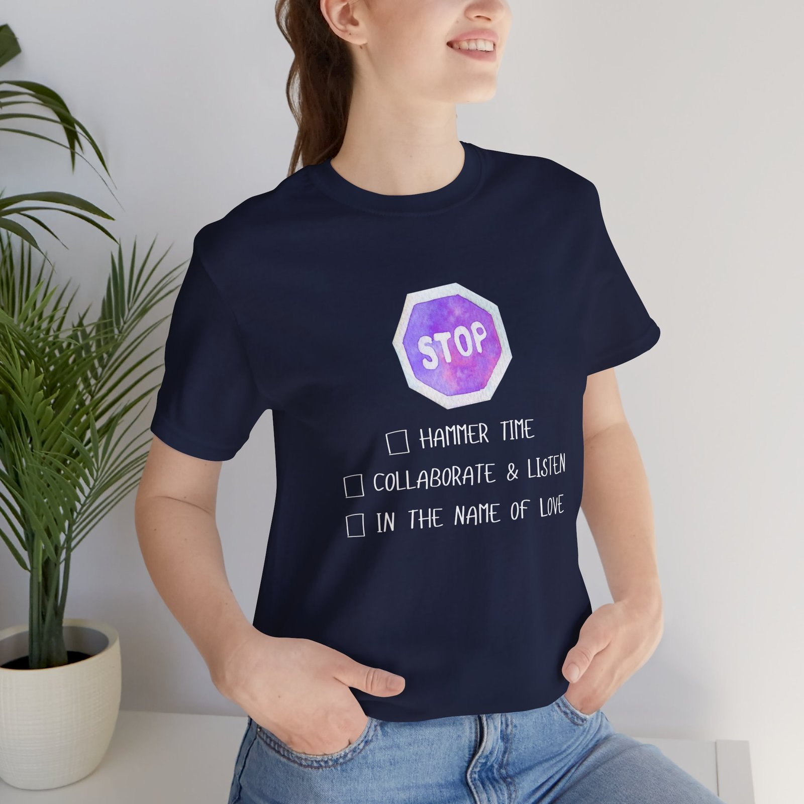 Stop Tee | Cotton Graphic T-Shirt - Image 46