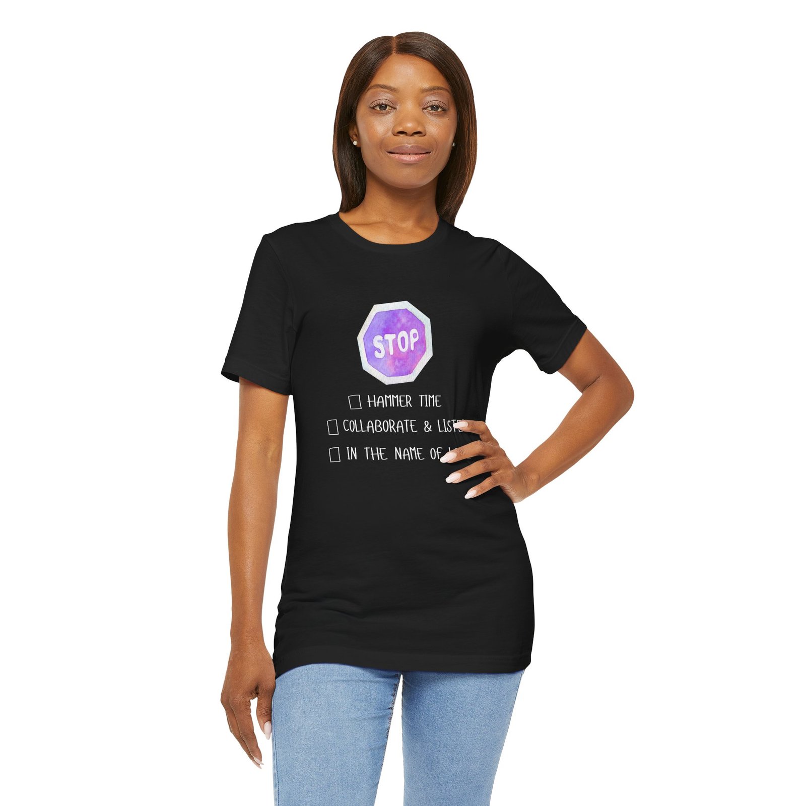 Stop Tee | Cotton Graphic T-Shirt - Image 5