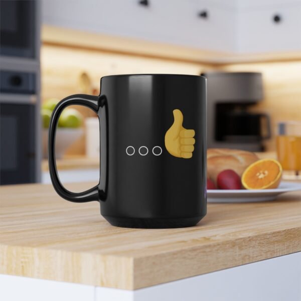 Ellipsis Thumbs Up Mug | Black Ceramic Graphic Mug