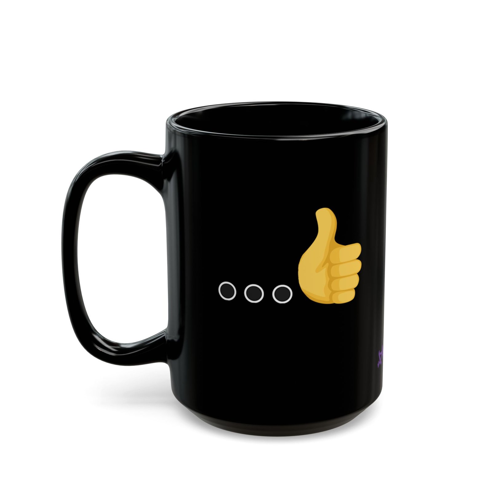 Ellipsis Thumbs Up Mug | Black Ceramic Graphic Mug - Image 2
