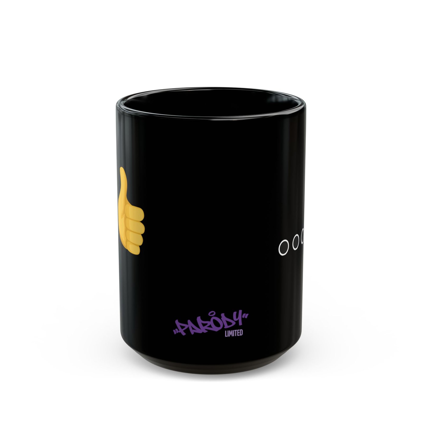 Ellipsis Thumbs Up Mug | Black Ceramic Graphic Mug - Image 4