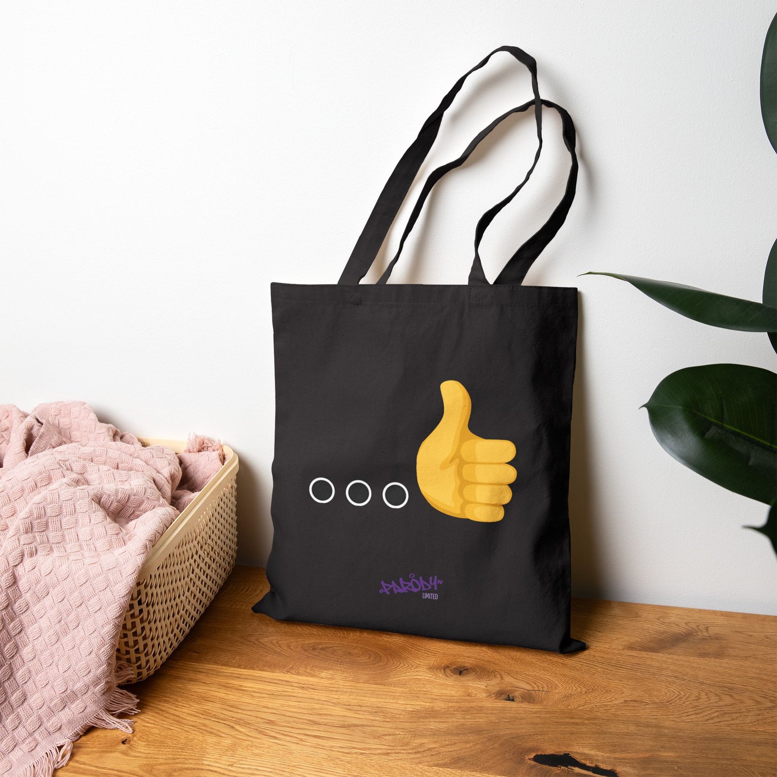 Ellipsis Thumbs Up Tote | Cotton Canvas Graphic Tote Bag