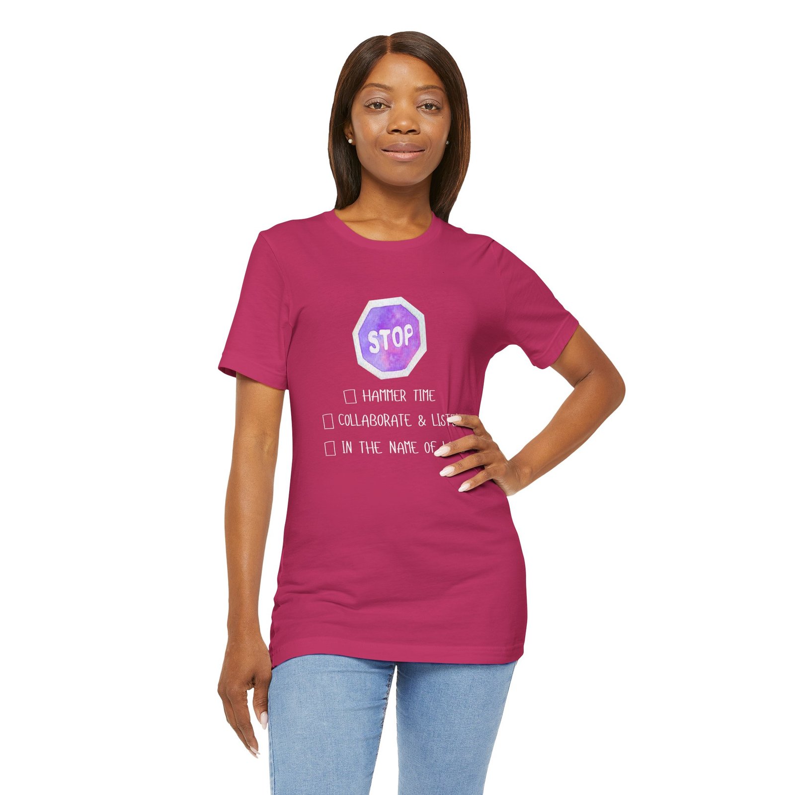 Stop Tee | Cotton Graphic T-Shirt - Image 61