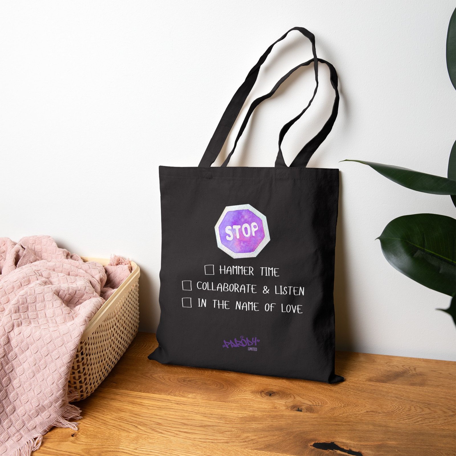 Stop Bag | Cotton Canvas Graphic Tote Bag