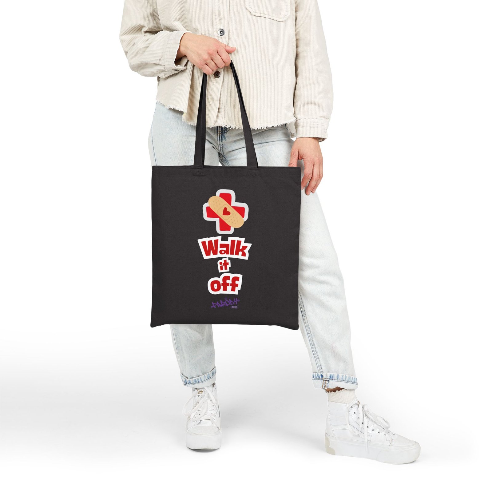 Walk It Off Tote | Cotton Canvas Graphic Tote Bag - Image 6