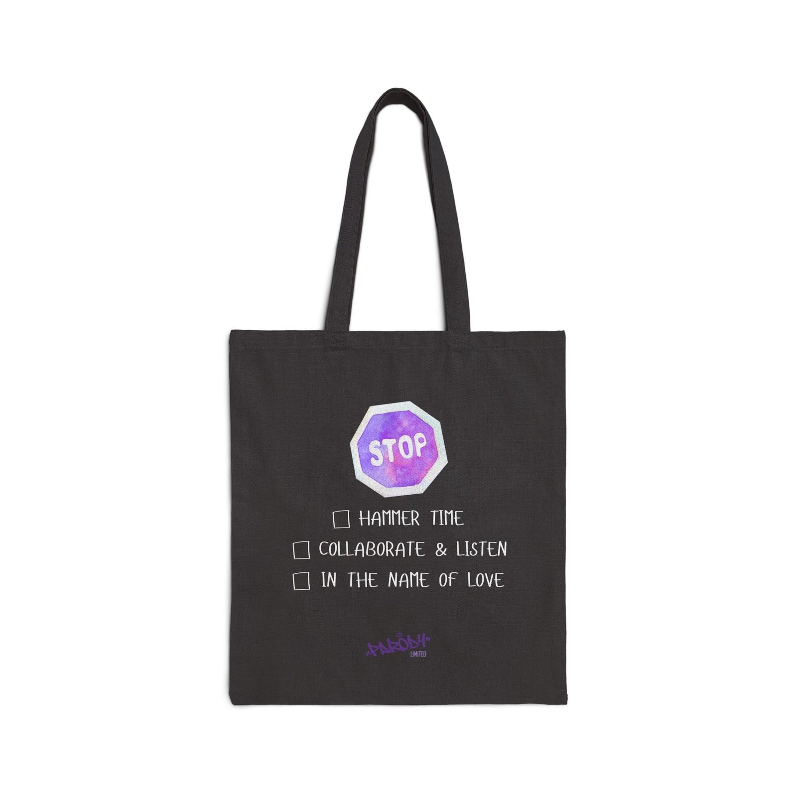 Stop Bag | Cotton Canvas Graphic Tote Bag - Image 2