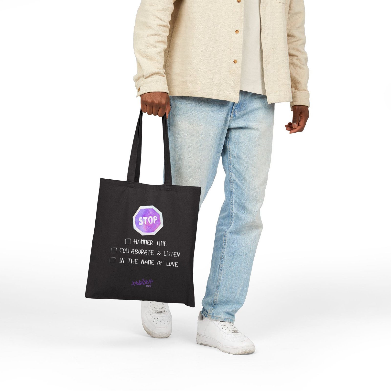 Stop Bag | Cotton Canvas Graphic Tote Bag - Image 5