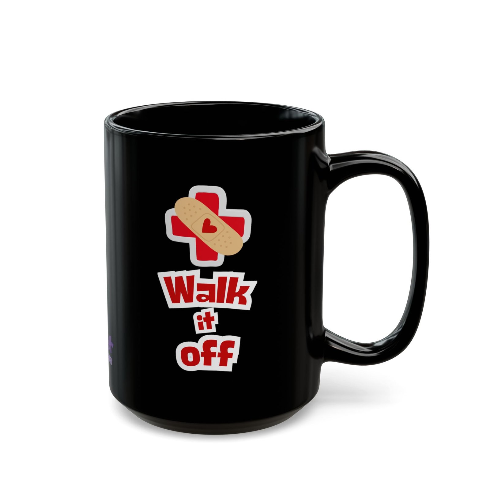 Walk It Off Mug | Black Ceramic Graphic Mug - Image 4