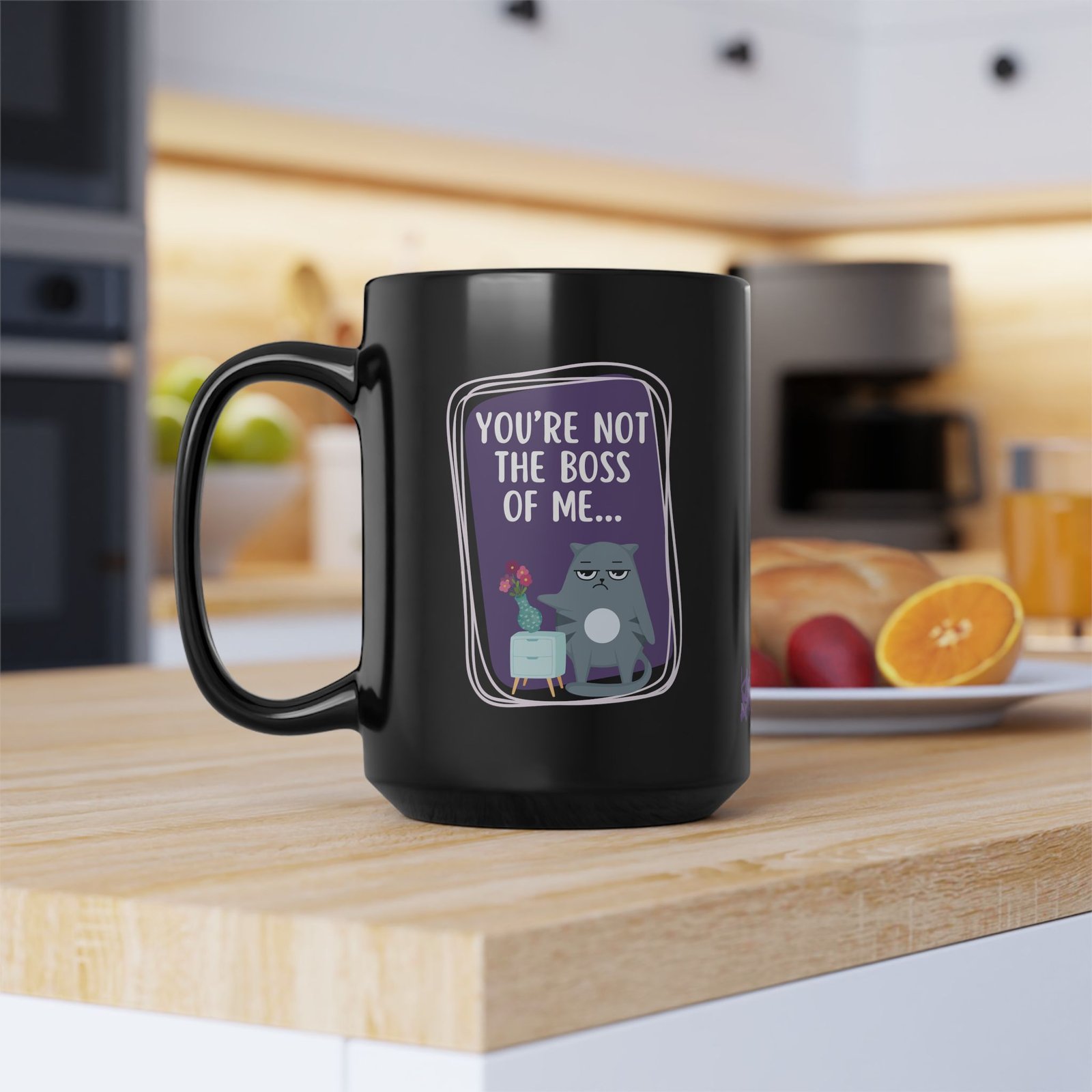 You're Not the Boss of Me | Black Ceramic Graphic Mug