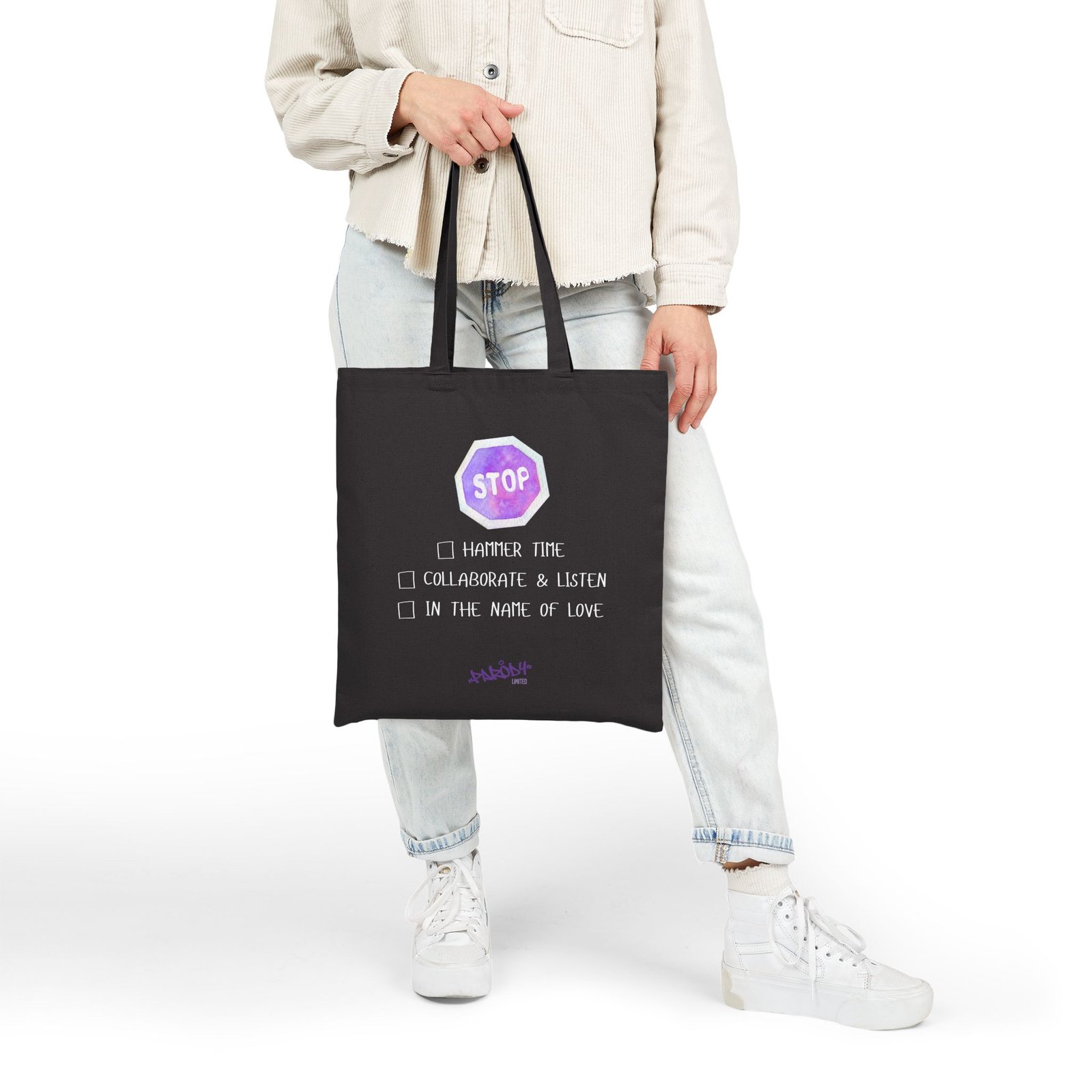 Stop Bag | Cotton Canvas Graphic Tote Bag - Image 7